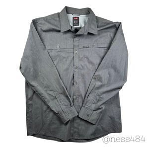 Wrangler Men's XL‎ Regular Fit Long Sleeve Button Up Shirt Gray Textured